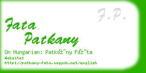 fata patkany business card